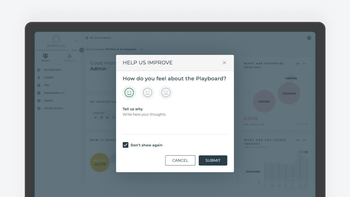Playboard feedback